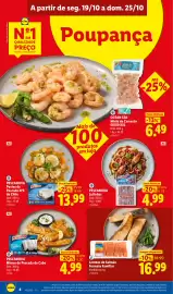 Folheto Lidl semana 43 Página 8: Pescanova Mimos de Pescada do Cabo €4,99, Lombos de Salmão Formato Familiar €16,99