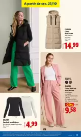 Folheto Lidl | Fim-de-Semana Página 19: Esmara colete alcochoado €14,99, Esmara calças wide leg para senhora €9,58
