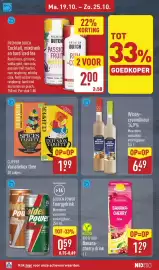 ALDI folder week 43 Pagina 16: Rio d'Oro Banana-cherry drink €1,29, Silverstone Winter-creamlikeur €6,49