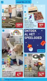 ALDI folder week 43 Pagina 36: ToyLino Houten balanceerbaan of evenwichtsbrug €19,99, Houten schrijfstation of alfabet €9,99