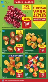 ALDI folder week 43 Pagina 4: Pitloze rode druiven €1,69, Kakifruit €2,49