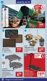 ALDI folder week 43 Pagina 52: Gardenline houten plantentrolley €6,99, Home Creation Borsteldeurmat €7,99