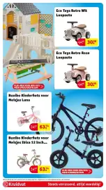 Kruidvat folder | Speelgoed Pagina 49: Eco Toys Retro Wit Loopauto, Buxibo Kinderfiets voor Meisjes Ibiza 12 Inch Groen