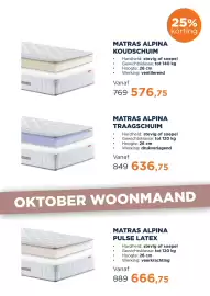 TotaalBED folder week 43 Pagina 13: Matras alpina traagschuim €636,75, Matras alpina koudschuim €576,75