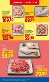 Lidl leták Strana 15: Krůtí prsní nudličky €109,90, Vepřový bok s kostí €89,90