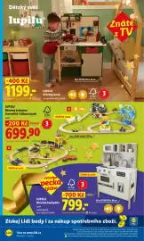 Lidl leták Strana 34: LUPILU Dřevěná železnice Staveniště / Zábavní park sada €699,90, LUPILU Dřevěná kuchyňka €799,00