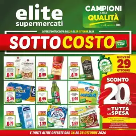 Volantino Elite Pagina 1: Galbani Santa Lucia Mozzarella €1,99, Foxy carta igienica €1,99