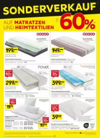 XXXLutz Prospekt Seite 2: Sleep tex Kopfkissen €11,99, Novel Taschenfederkernmatratze €299,00