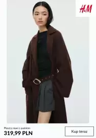H&M gazetka tydzień 42 Strona 10: Płaszcz maxi z paskiem H & M €319,99