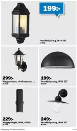 Biltema reklamblad Sida 10: Väggarmatur, rörelsesensor €299,00, Fasadbelysning, IP23 E27 €199,00