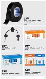 Biltema reklamblad Sida 14: Biltten eltejp €17,90, Biltema aaa/lr03 alkaliskt batteri €79,90