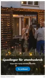 Biltema reklamblad Sida 2: = Ljusslingor för utomhusbruk Skapa extra mysig stämning utomhus. Se sortiment