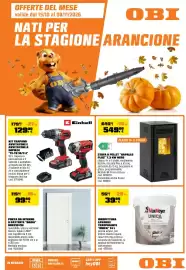 Volantino OBI Pagina 1: Stufa a pellet Rapallo Plus €549,00, Idropittura lavabile traspirante Unica €39,99