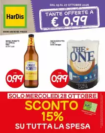 Volantino Hardis Pagina 1: Birra Poretti 3 Luppoli €0,99, Asciugatutto The One by Fior di Carta €0,99