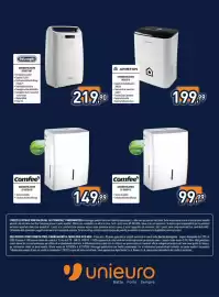 Volantino Unieuro Pagina 16: Comfee deumidificatore €149,99, Ariston deumidificatore deos 21s €199,99