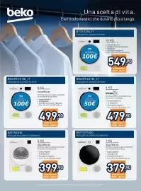 Volantino Unieuro Pagina 8: Asciugatrice a libera installazione €379,90, Asciugatrice a pompa di calore Beko €479,90