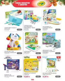 Volantino Toys Center Pagina 190: Valigetta Pokémon Pikachu €19,99, Set Bluey da colorare con 3 cuccioli €14,99