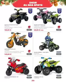 Volantino Toys Center Pagina 212: Quad elettrico 6V €69,99, Moto elettrica 6V €149,00