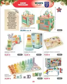 Volantino Toys Center Pagina 25: Torre Arcobaleno WOON PLAY €12,99, Trenino coniglio Wood'n Play €19,99
