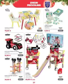 Volantino Toys Center Pagina 29: Tavolo e sedie Winnie the Pooh €79,99, Auto da corsa in legno Mickey and Friends €10,99