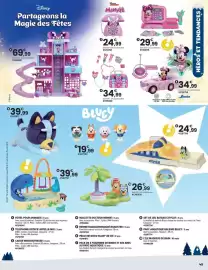 Catalogue JouéClub page 7: BLUEY TM and BLUEY character logos TM & © Ludo Studio Pty Ltd 2018. Disney DISNEY Partageons la
