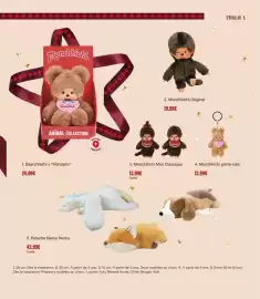 Catalogue Monoprix page 5: Monchichi mini classique €13,99, Monchichi porte-clés €12,99