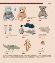 Catalogue Monoprix page 7: Peluche crocodile €19,99, Peluche borealis €42,99