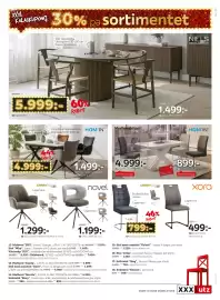 XXXLutz reklamblad Sida 5: Hom'in matbord €4.999,00, Xora 18 sviktstol €499,00