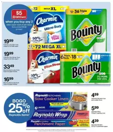 Catálogo Target semana 43 Página 25: Reynolds kitchens slow cooker liners €4,59, Charmin Ultra Soft €19,99