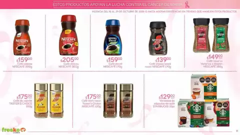 Folleto Fresko Página 11: Starbucks dolce gusto €129,00, Nescafe reserva Verarica o Xiapan €149,00