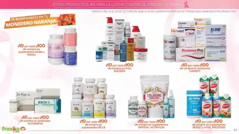 Folleto Fresko Página 24: Krystal Nutrition Colágeno Hidrolizado + Vitamina C €10,00, BIO B suplementos €10,00