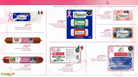 Folleto Fresko Página 25: Flaveur queso de cabra chipotle y jalapeño €118,00, Liguria mozzarella fresca con pesto €177,00