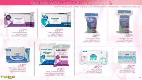 Folleto Fresko Página 26: Golden Hills Toallas húmedas para bebé €18,00, Neutro Balance Baby €89,90