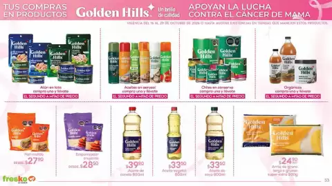 Folleto Fresko Página 33: Golden Hills Arroz de grano largo o grueso €24,90, Golden Hills Empanizador crujiente €28,50