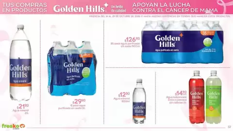 Folleto Fresko Página 37: Golden Hills Agua purificada sin sodio €126,90, Golden Hills Agua mineral €2.190,00