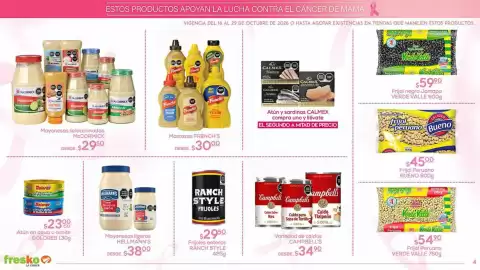 Folleto Fresko Página 4: Mostazas FRENCH'S €30,00, Campbell's variedad de caldos €34,90