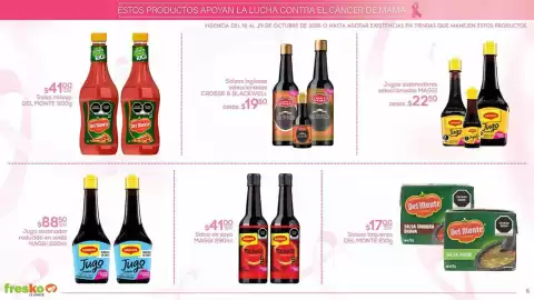 Folleto Fresko Página 6: Crosse & Blackwell Salsas inglesas seleccionadas €19,50, Jugos sazonadores MAGGI €22,50