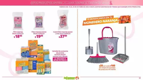 Folleto La Comer Página 31: Lindo Rosa fibra esponja porosa €37,90, Siluet CORAZZI Fibra esponja porosa €19,90