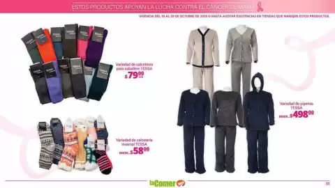 Folleto La Comer Página 33: Variedad de calcetería invernal tessa €58,00, Variedad de calcetines para caballero tessa €79,00