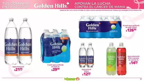 Folleto La Comer Página 37: Golden Hills Agua purificada sin sodio €126,90