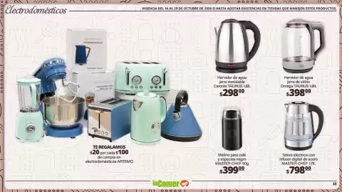 Folleto La Comer Página 48: Caronte TAURUS €298,00, Master Chef molino para café y especias negro €399,00