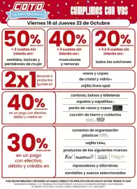 Catálogo Coto semana 42 Página 1: COTO 56 ANIVERSARIO CUMPLIMOS CON VOS Viernes 16 al Jueves 22 de Octubre 50% 40% 20%