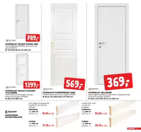 Jem & fix tilbudsavis uge 43 Side 7: Hvidmalet massiv stabil dør €789,00, Hvidmalet massiv fashion 3 glasdør €1.399,00