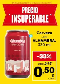 Folleto Masymas Página 1: Alhambra - cerveza €0,50