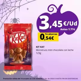 Folleto Tu Trébol Hipermercados Página 3: Kit Kat Monstruos mini chocolate con leche €3,45