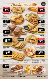 Netto gazetka tydzień 43 Strona 15: Chleb z siemieniem lnianym i cebulą €5,59, Bulka pszenna z jogurtem €2,19