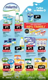 Netto gazetka tydzień 43 Strona 22: Masło ekstra bez laktozy Miletto €5,99, Napój jogurtowy Acti+ L.casei Miletto €6,99