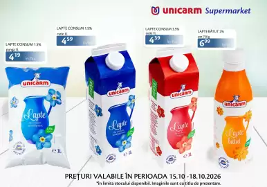 Catalog Unicarm Pagină 1: Unicarm Lapte de consum integral €4,39, Unicarm lapte de consum semidegresat €4,19