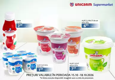 Catalog Unicarm Pagină 2: Unicarm Sana €2,69, Unicarm Iaurt Natural €1,69