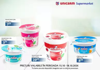 Catalog Unicarm Pagină 3: Unicarm crema de unt €8,09, Unicarm Smântână €3,09